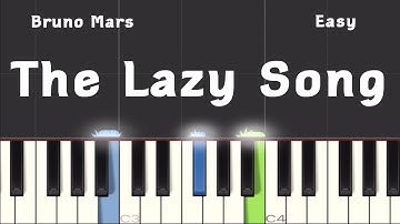 Bruno Mars - The Lazy Song Slow Easy Piano Tutorial