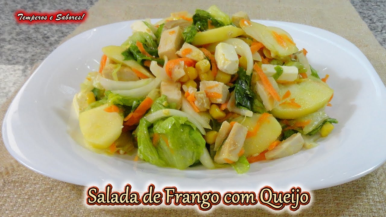 SALADA DE FRANGO COM QUEIJO, saudável e deliciosa