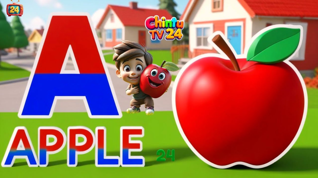A for Apple 🍎 B for Ball ⚽ | ABC Phonics Song 3D | Learn ABC Rhymes for ...