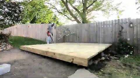 DIY Wood Floating Deck - 10