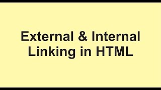 External & Internal linking. Attributes of body tag