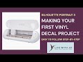 Basic Silhouette Portrait 3 tutorial for making a vinyl decal. Easy to follow steps