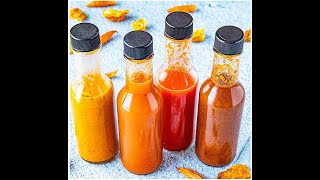 GMISUN Mini Hot Sauce Bottles 5 oz, 24 Pack Glass Woozy Bottles with Shrink Capsules