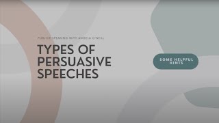 Types of Persuasive Speeches