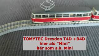 TOMYTEC Dresden tram T4 + B4 (+ Prag)  Spur N scale  echelle N skala velikost N