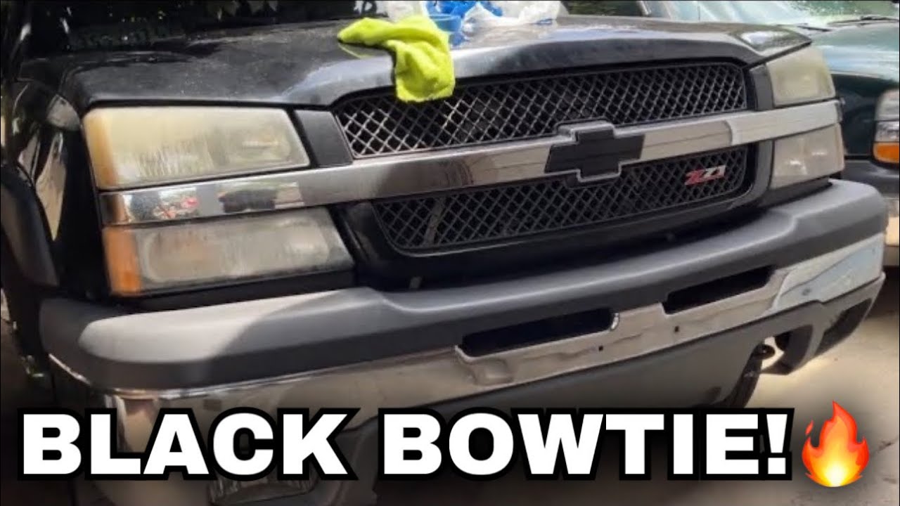 BLACK BOWTIE ON MY SILVERADO Z71 SINGLE CAB! - YouTube