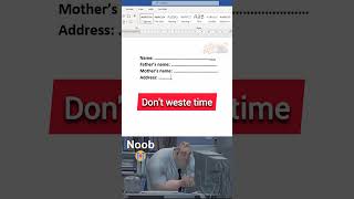 “😱MS Word Form Design Trick – Boss bhi ho jayega impress #MSWord #FormDesign