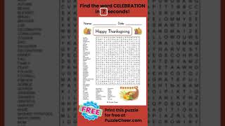 Thanksgiving Celebration Word Search