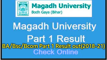 Magadh university Part 1 Result out | Magadh university 2021|How to BA BSc Bcom part 1 Result Check