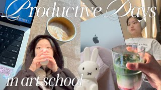 Productive Days In Art School 👩🏻‍💻😴 Upcoming Finals Season, Graphic Design Major