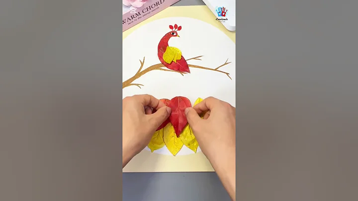 How to make Leaf Art Peacock - Easy DIY Craft #diyart #leafart