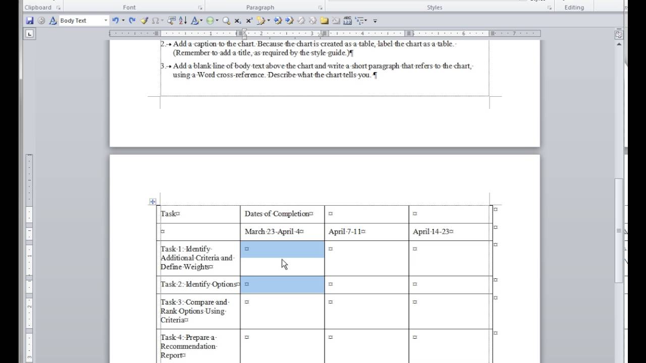 How To Do A Gantt Chart In Word