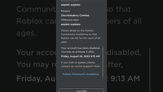 Dumb Roblox Ban