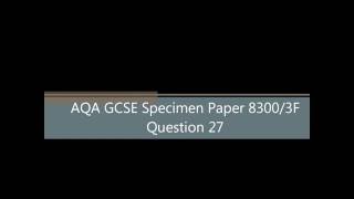 AQA GCSE Specimen Paper 8300 3F Question 27