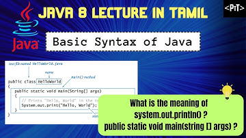 [Java Syntax][Java Tutorial in Tamil]