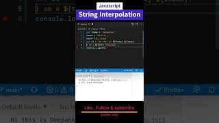 Why should we use String interpolation in javascript ??? #shorts #javascript #programming