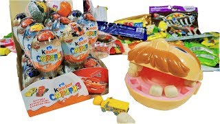 PLAY DOH DENTIST DRILL N FILL MORE CANDY SURPRISE EGGS UNBOXING FUN FOR KIDS