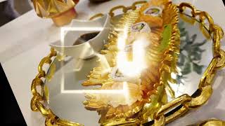 Modish Feather Matte Gold Tray