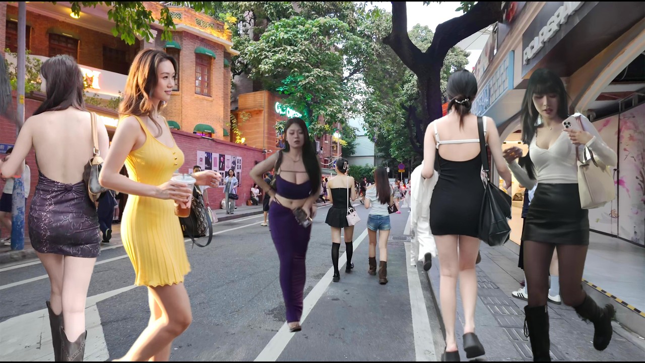 广州街景 波涛汹涌，China WALK Guangzhou street scene 4K HDR