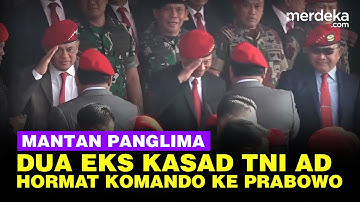 Momen Eks Panglima TNI & Dua Mantan Kasad Berbaret Merah Beri Hormat ke Prabowo