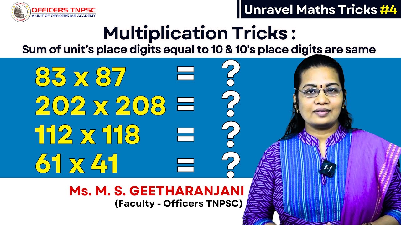 Unravel Maths Tricks #4: Multiplication Sum & Unit Digit | Ms. M.S ...