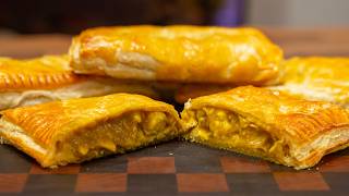 4 Chicken Chinese Curry Pasties Made from leftover Roast Chicken