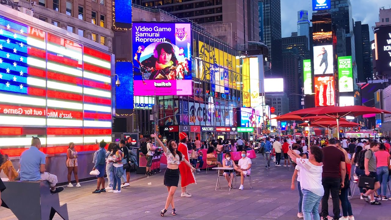 New York City TIMES SQUARE Walking Tour | No Mask Mandates 2021【4K】