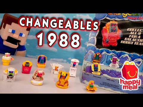 McDonalds Changeables 1980's Vintage Happy Meal Toys Complete SET All 8