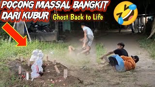 Geger !! Pocong Massal Bangkit Dari Kubur || Prank Terkini Lucu Ngakak || Mass Ghost Prank