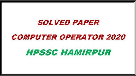 HPSSC computer operator exam discuss #Competitive exams post code 812 recently held in 10 April 2021