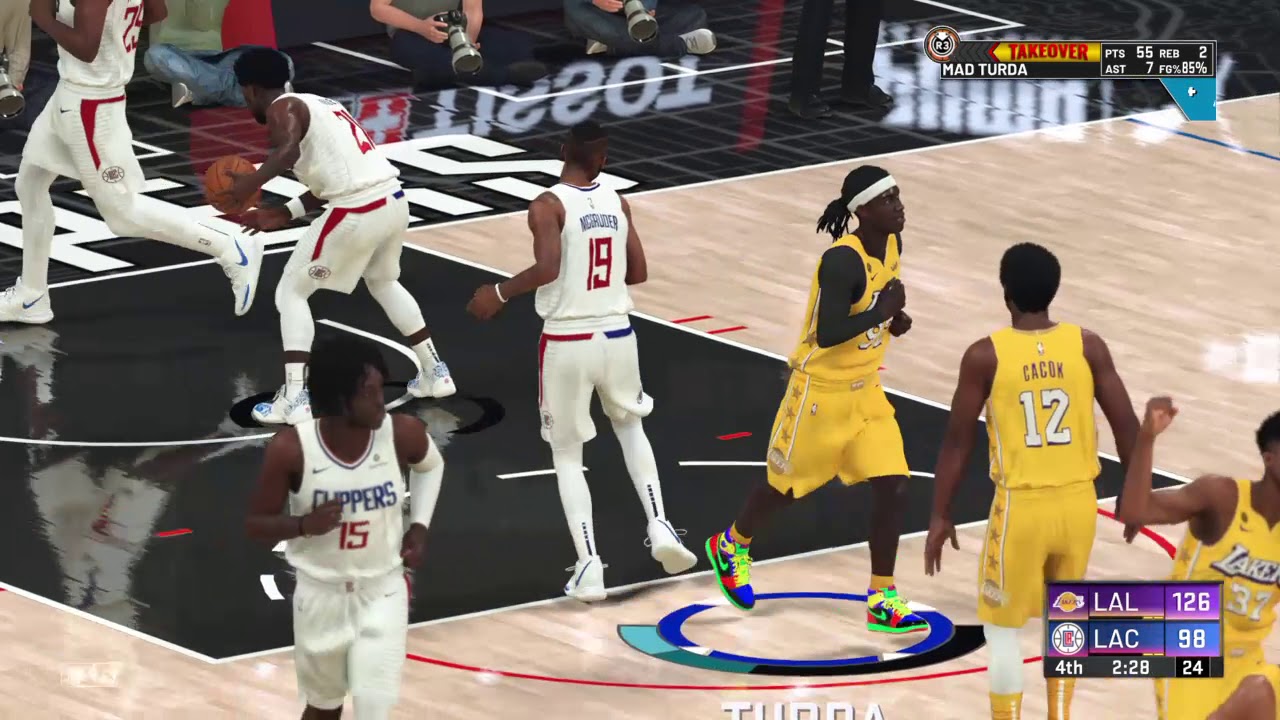 NBA 2K20Lakers vs Clippers 65 points YouTube