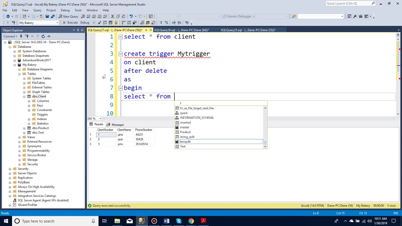 how to add an after trigger to a table in SQL server - YouTube