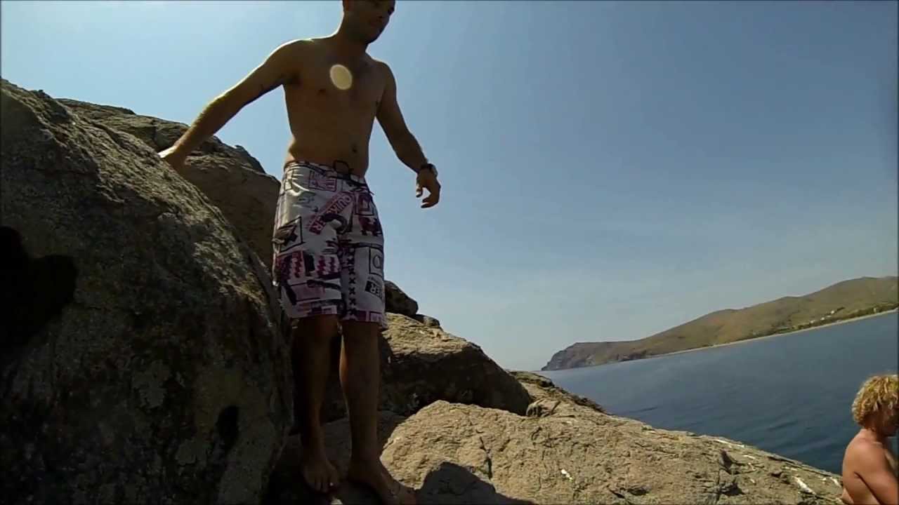 Cliff jumping back flop