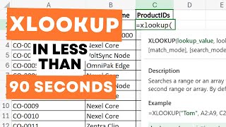XLOOKUP in 90 seconds | Excel XLOOKUP Beginner Friendly