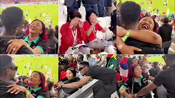 Nigerian Singer Mr Eazi Beautifully Celebrated With Nana Ama McBrown At The Stadium Today In Qatar😍