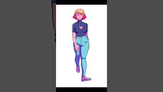 (2021) WALK CYCLE ANIMATION #art #animation #originalcharacter  #digitalart