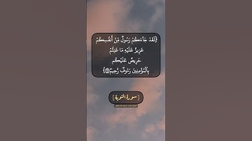 سورة التوبة الآية ١٢٨ و ١٢٩ بصوت الشيخ محمد صديق المنشاوي