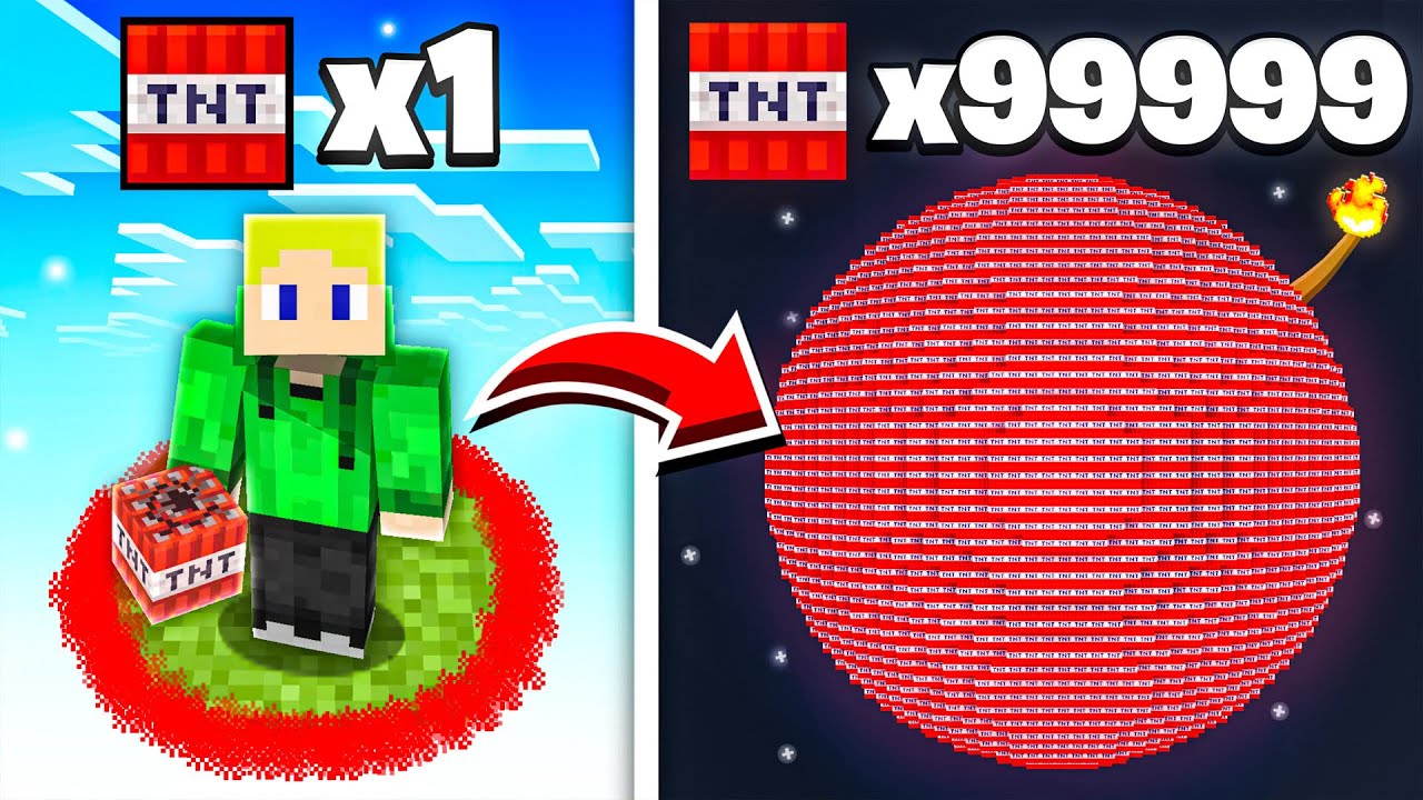 Minecraft, de a TNT = A VILÁG MÉRETÉVEL!!!