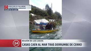 Los Lagos: Casas caen al mar tras derrumbe de cerro en Isla Tenglo | 24 Horas TVN Chile