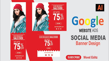 Google Website Ad | Banner Design in Illustrator | Adobe Illustrator | Mood Editz