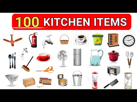 English Vocabulary - 100 KITCHEN ITEMS 