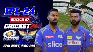 MI vs. LSG Win Exciting Match | Match 67 | IPL-24 | Cricket-24 |