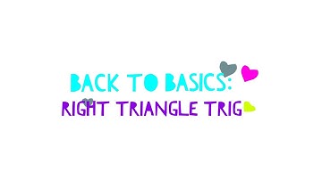 Back to Basics: Right Triangle Trig