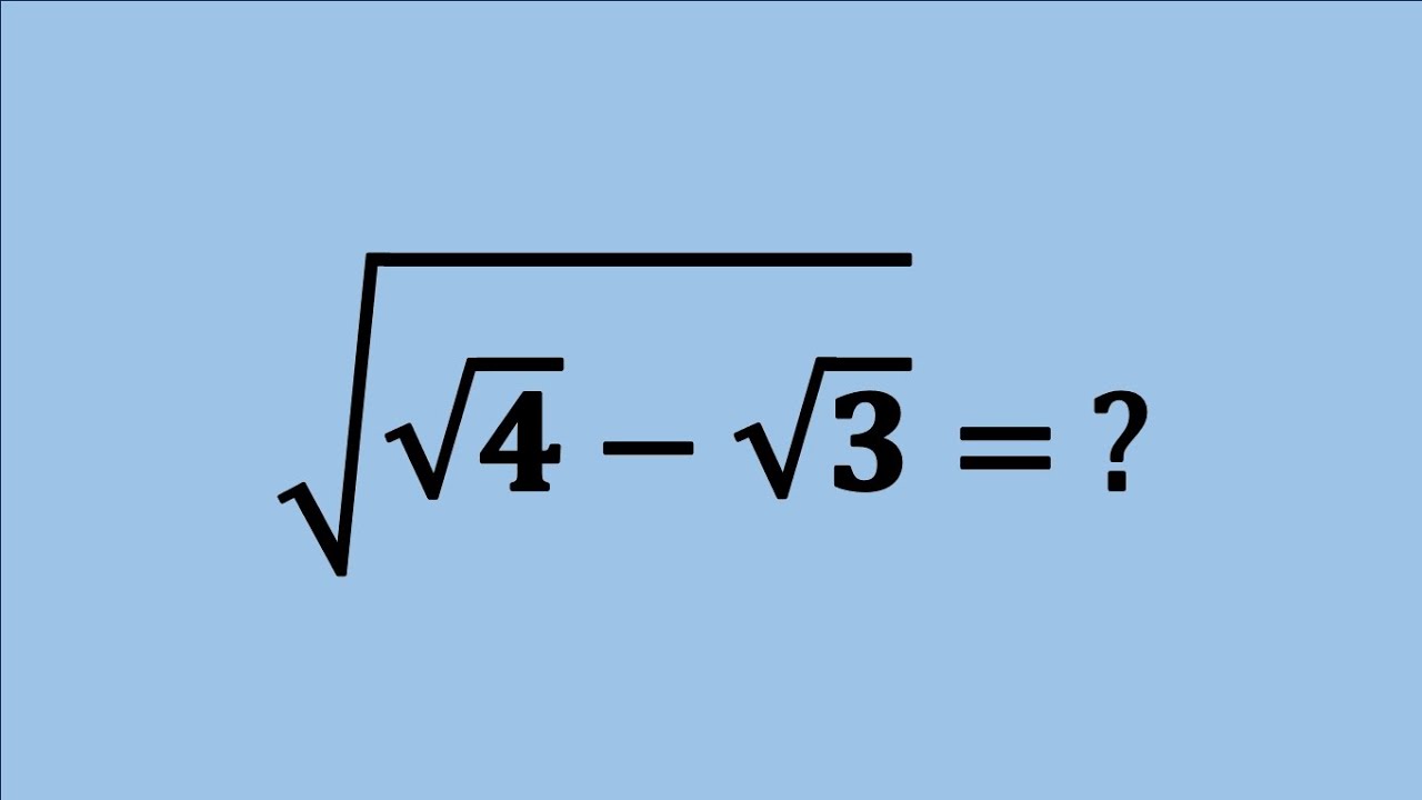 Nice Square Root Simplification Math Problem | Algebra Problems | √ √4 ...
