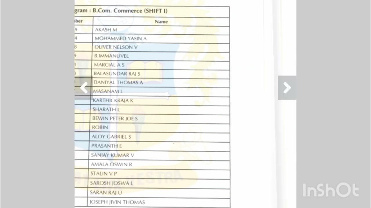Loyola College Of Arts and Science UG Selection list 2025 for