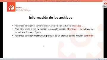 Curso BackEnd U1·56 - Obtener informacion de los archivos - PHP