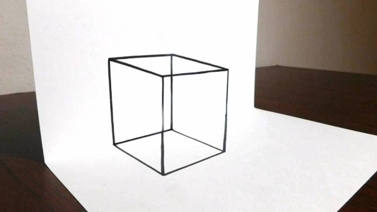how-to-draw-a-transparent-3d-cube-easy-trick-art-youtube