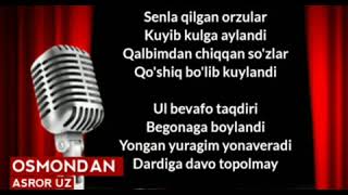 ASROR UZ-OSMONDAN YOQQAN QORLAR {KARAOKE} #karaoke #uzrap #asroruz