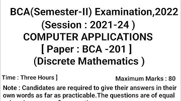BCA 2nd semester || session (2021-2024) || Math question paper solution ||