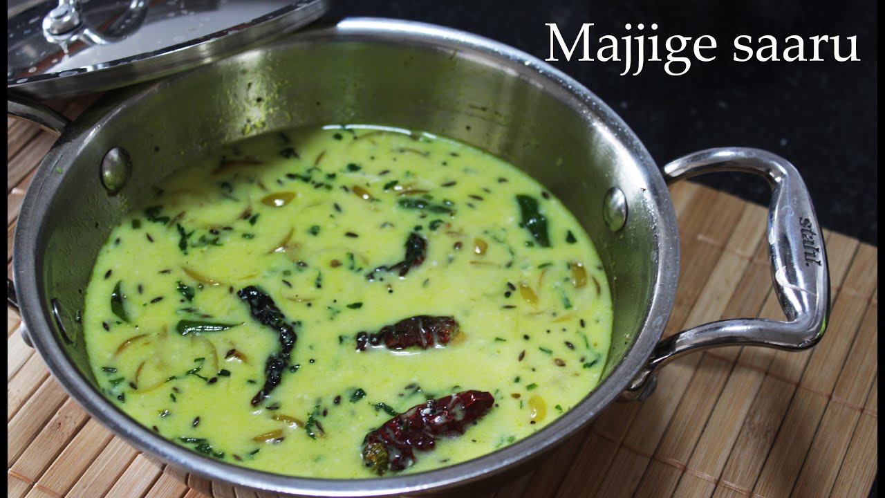 (ಮಜ್ಜಿಗೆ ಸಾರು) Majjige saaru recipe Kannada Buttermilk rasam